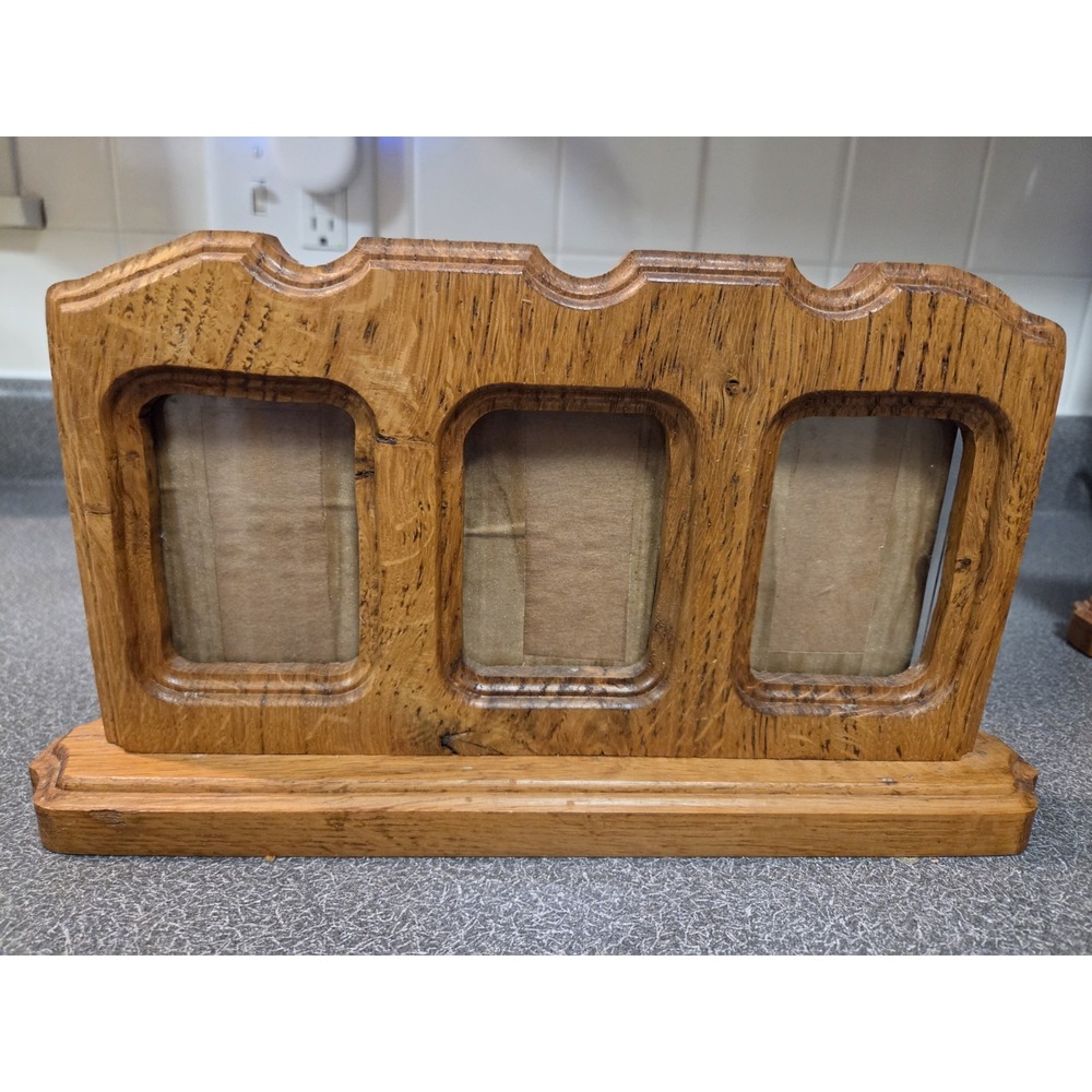 Handcrafted Solid Oak Picture Frame Lot (5) - Picture 3 of 14